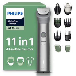 PHILIPS Multigroom Series 5000 MG5951/15 11 az 1-ben szakáll- és hajvágó, önélező fémkések, 17 hosszbeállítás (0,5-16 mm), arc, fej és test