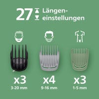 Multifunkčný zastrihávač Philips Multigroom Series 9000 MG9561/30, 23-dielna súprava – Zastrihávač na bradu, vlasy a telo, 27 nastavení dĺžky (0,2 – 20 mm), OneBlade 3