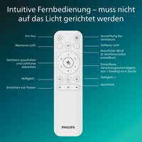 Philips Olas stropni ventilator 106 cm 30W+24W crni s drvenim uzorkom Gen 2 s tihim LED osvjetljenjem 8