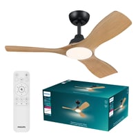 Philips Olas stropni ventilator 106 cm 30W+24W crni s drvenim uzorkom Gen 2 s tihim LED osvjetljenjem 1