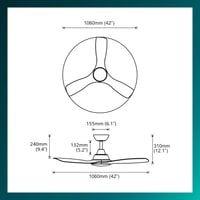 Philips Olas LED stropni ventilator 106 cm, 24W, boja bijelo drvo, DC motor — Nedostaju elementi za pričvršćivanje (vijci) (stanje: vidi 2. sliku) 4