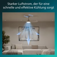 Stropný ventilátor so svetlom Philips Olas – 107 cm, 3 pevné lopatky, 2650 lúmenov, nastaviteľné biele svetlo 3000-6500 K, s diaľkovým ovládaním, f 3