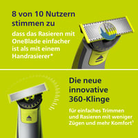 Aparat de ras electric și trimmer corporal Philips OneBlade 360 Face & Body, cu 2 lame 360, pieptene reglabil, kit pentru corp, QP4631/30 6
