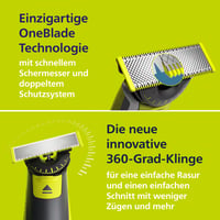 Elektrický holiaci strojček, zastrihávač a telový groomer Philips OneBlade 360 Face & Body, 3x 360 čepeľ, 3x nadstavec na zastrihávanie (1/3/5 mm), 2x nadstavec na telo, mokré a suché holenie (QP2824/31) 4