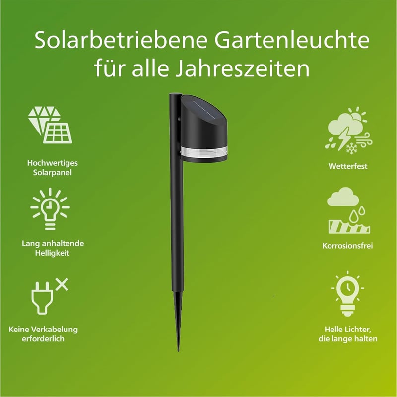 Philips Outdoor Solar Fyve Kerti Lámpa 1,5W Fekete IP44