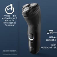 Aparat de ras electric pentru bărbați Philips Shaver Series 3000X X3001/00, negru, bărbierit umed și uscat, tehnologie SkinProtect, trimmer pop-up pentru barbă 2