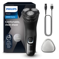 Aparat de ras electric pentru bărbați Philips Shaver Series 3000X X3001/00, negru, bărbierit umed și uscat, tehnologie SkinProtect, trimmer pop-up pentru barbă 1