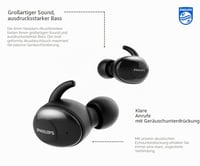 Bluetooth slúchadlá do uší Philips SHB2515BK/10 s integrovaným mikrofónom, potlačením hluku, 3 veľkosťami nástavcov, čierne 5