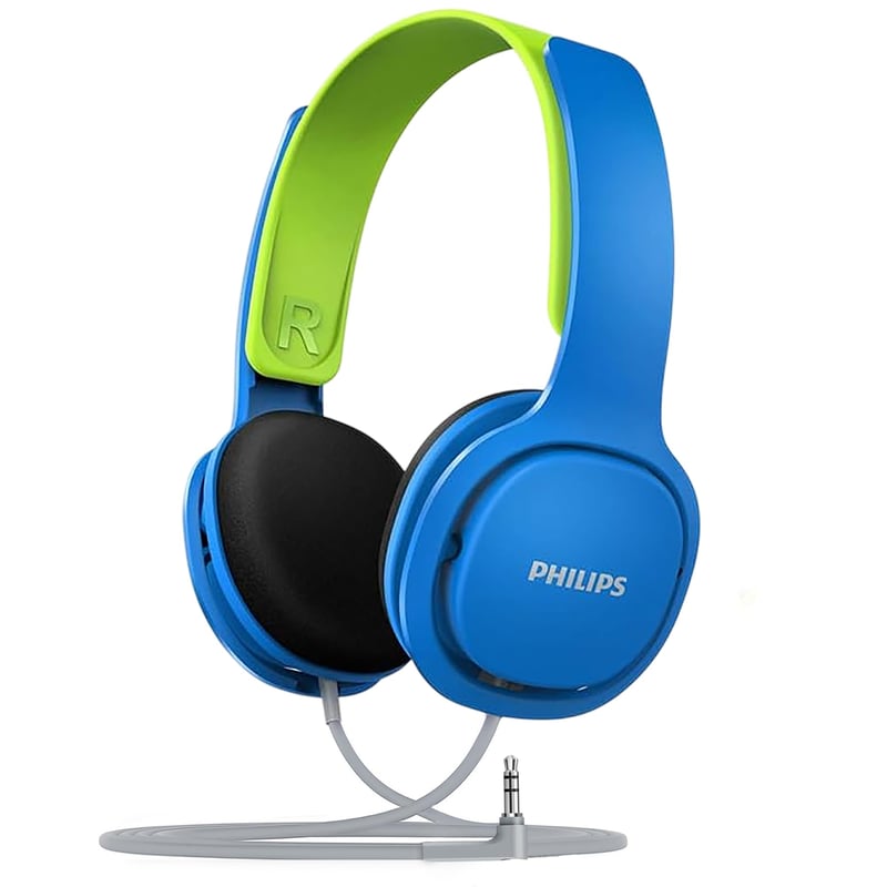 Căști pentru copii Philips SHK2000BL/00 cu control al volumului, lumini LED, limitator de volum 85dB, Albastru
