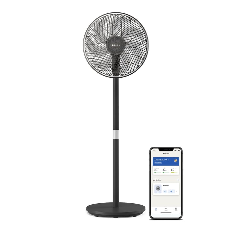 Stojanový ventilátor Philips Smart 3000 Series SilentWings 2 v 1, čierny, prietok vzduchu 2562 m³/h, tichá prevádzka
