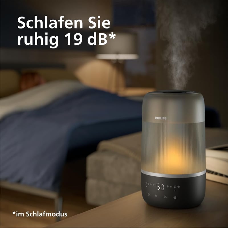 Philips Smart Párásító 41m² - Aromaterápia, Éjszakai Lámpa, Csendes Alvás Funkció