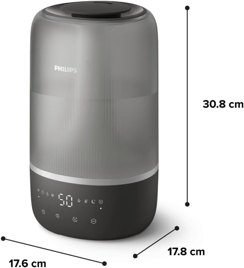 Philips Smart Párásító 41m² - Aromaterápia, Éjszakai Lámpa, Csendes Alvás Funkció
