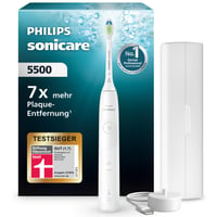 Periuță de dinți electrică Philips Sonicare 5500 HX7110/02 – Periuță de dinți sonică cu 2 moduri de curățare, senzor de presiune, funcții EasyStart și SmarTimer, Alb 1