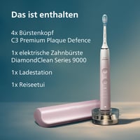 Periuță de dinți electrică Philips Sonicare DiamondClean 9000 HX9911/79 - Roz, cu 4 capete de periaj C3 Premium Plaque Control, Tehnologie sonică 8