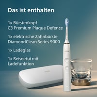 Periuță de dinți electrică Philips Sonicare DiamondClean 9000 HX9911/94 - 4 moduri de curățare, 3 intensități, senzor de presiune, pahar de încărcare, etui de transport USB, auriu roz 9