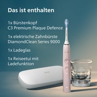 Periuță de dinți electrică Philips Sonicare DiamondClean 9000 HX9911/29 - 4 moduri de curățare, 3 intensități, aplicație, pahar de încărcare, etui USB, roz 9