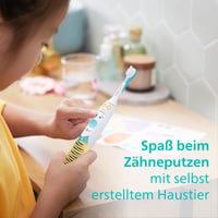 Periuță de dinți electrică pentru copii Philips Sonicare For Kids HX3603/01 - Ediția Design a Pet, cu stickere cu animale, husă de călătorie și încărcător USB 4
