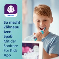 Periuță de dinți electrică pentru copii Philips Sonicare For Kids HX6322/04, cu tehnologie sonică, funcții SmarTimer și QuadPacer, turcoaz 5