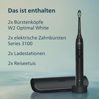 Periuță de dinți electrică Philips Sonicare Series 3100 HX4072/42 - Tehnologie sonică, senzor de presiune, 3 intensități, EasyStart, SmarTimer, 14 zile, etui de transport, negru și roz, 2 bucăți 9