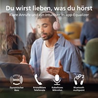 Slúchadlá na uši Philips TAH4000PK, 70 hodín prehrávania, Dynamic Bass, Bluetooth 6.0, Multipoint, Fast Pair, vymeniteľné náušníky a batéria, ružové 4