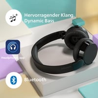 Bluetooth slúchadlá Philips TAH4209BK, čierne – 55-hodinová výdrž batérie, dynamické basy, pasívne potlačenie hluku, nabíjanie cez USB-C, ľahký dizajn na uši 4