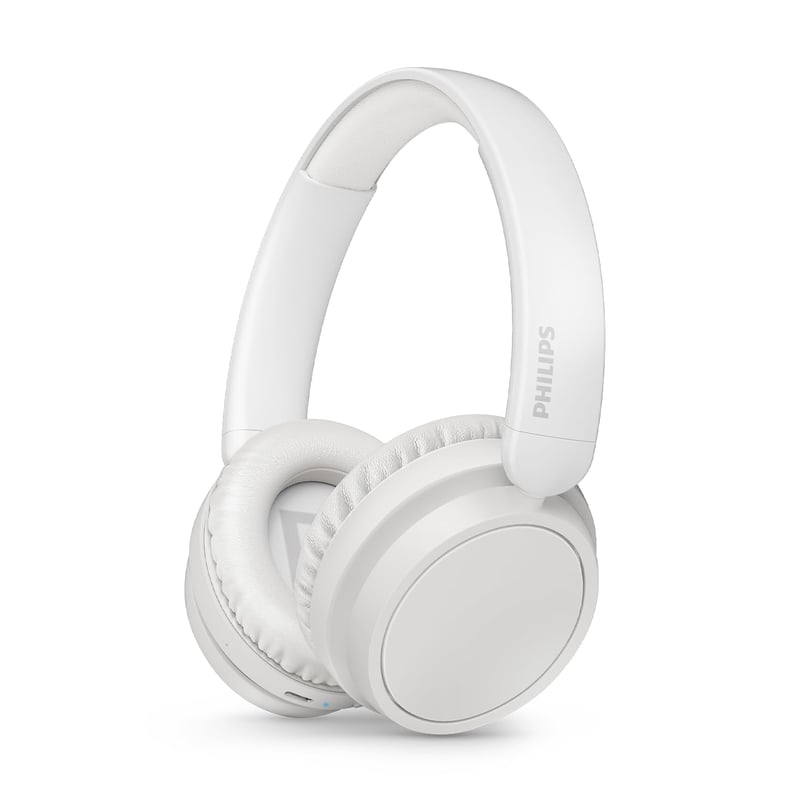 Philips TAH5219WT/00 Ľahké bezdrôtové slúchadlá na uši Bluetooth, biele – 65 hodín výdrže batérie, prirodzený zvuk, dynamické basy, nabíjanie cez USB-C, mäkké puzdro