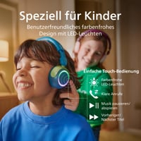 Căști wireless pentru copii Philips TAK4200CT Seria 4200 - Verde cristal, limitator de volum, partajare audio, 45 de ore, USB-C 3