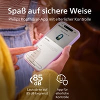 Căști wireless pentru copii Philips TAK4200CT Seria 4200 - Verde cristal, limitator de volum, partajare audio, 45 de ore, USB-C 4