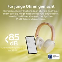 Bezdrôtové detské slúchadlá Philips TAK5500AL série 5500 s potlačením hluku, Bluetooth 5.4, skladacie, 34 hodín výdrže s ANC, obmedzovač hlasitosti, zdieľanie zvuku, USB-C 5