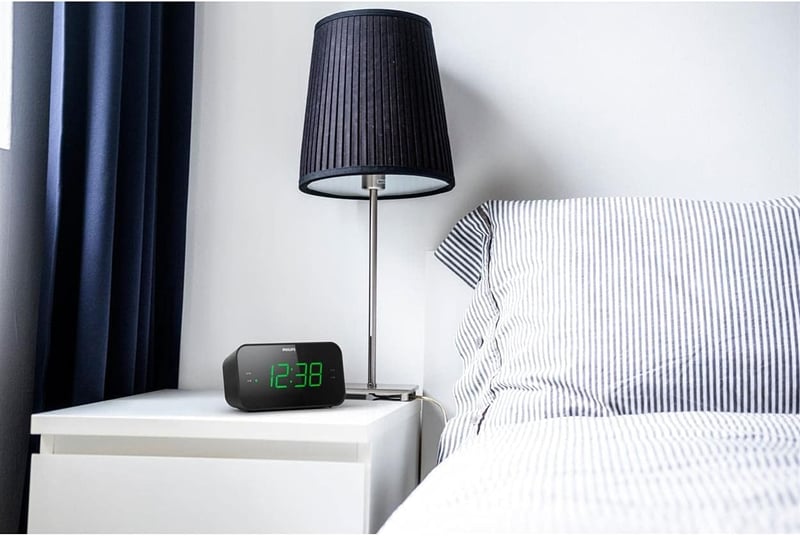 Philips TAR3306 Rádiós Ébresztőóra Nagy Kijelzővel, Dupla Riasztás és Alvásidőzítő - Black