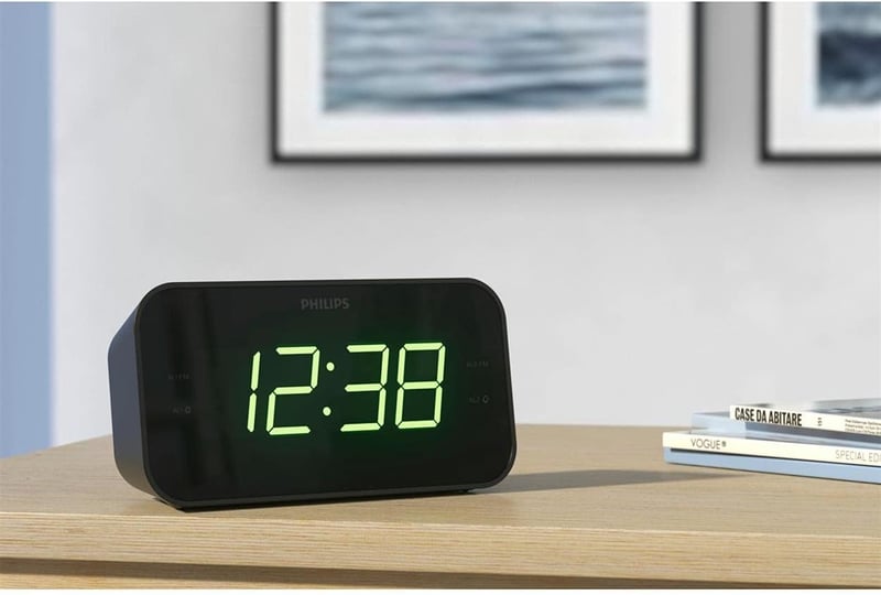 Philips TAR3306 Rádiós Ébresztőóra Nagy Kijelzővel, Dupla Riasztás és Alvásidőzítő - Black