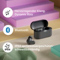 Căști True Wireless Bluetooth Philips TAT3509GY cu Anularea Zgomotului – Dopuri mici pentru urechi, sunet natural, bas dinamic, carcasă de încărcare de buzunar – Gri 6
