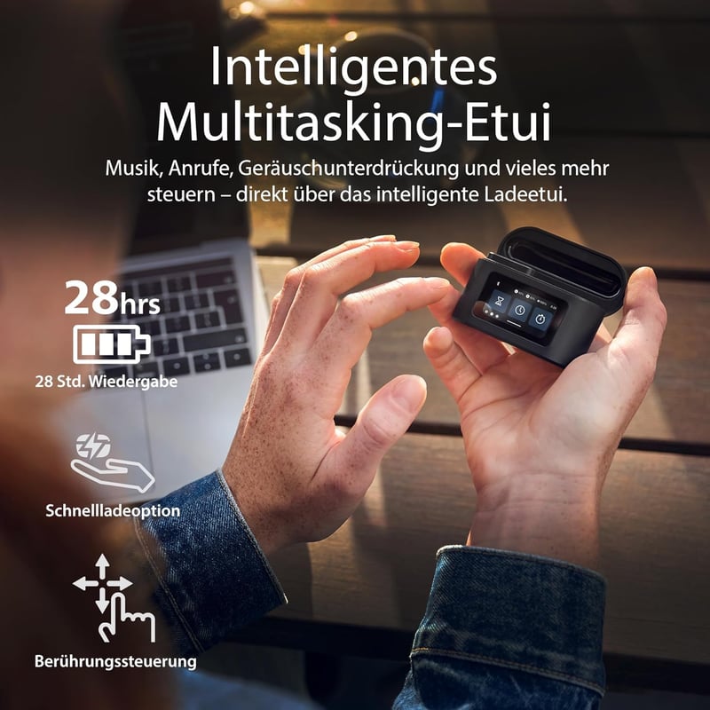 Philips TAT6000BK True Wireless Fülhallgató Aktív Zajszűréssel, 28 Óra Játékidő, Bluetooth 5.4