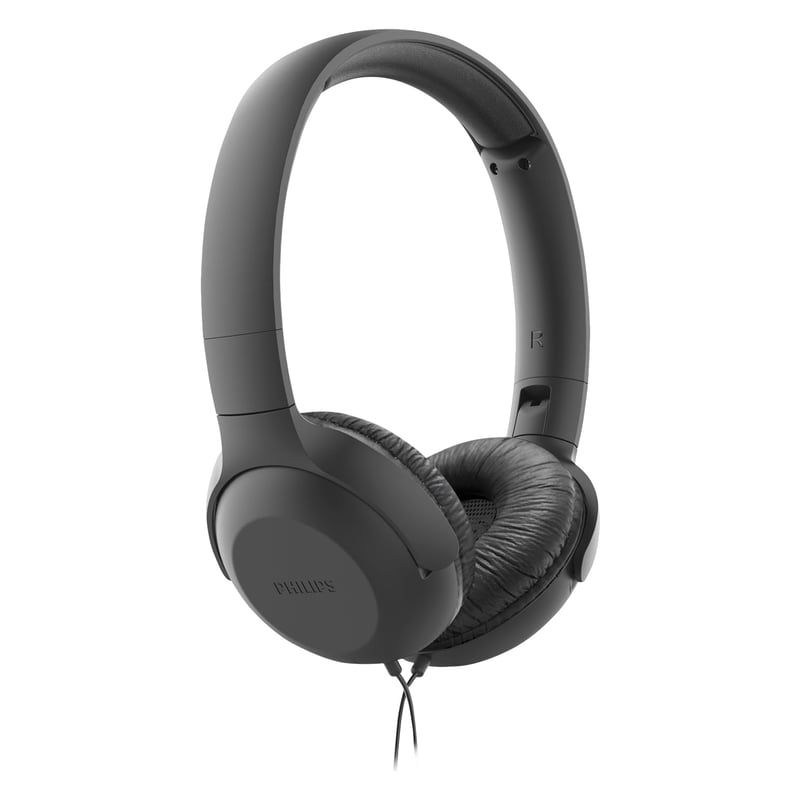 Káblové slúchadlá na uši Philips UH201BK/00 – skladacie, mäkké náušníky, mikrofón, 1,2 m kábel, čierne