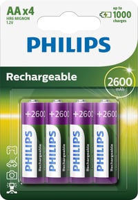 Nabíjateľné batérie Philips AA NiMH 2600 mAh - 4 ks 3