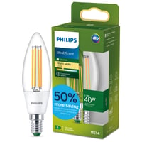 Philips Ultra Efficient LED žarulja E14 - zamjena za 40W, topla bijela, oblik svijeće, prozirna, 1 kom 1