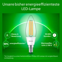 Philips Ultra Efficient LED žarulja E14 - zamjena za 40W, topla bijela, oblik svijeće, prozirna, 1 kom 3