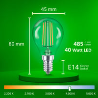 Bec Philips Ultra Efficient LED E14, 40W echivalent, transparent, lumină albă caldă, formă picătură, sursă de lumină eficientă energetic 10