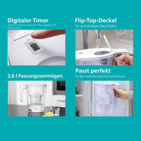 Philips vrč za filtriranje vode sa 6 zamjenskih filtera Micro X-Clean, brzi protok, elektronički timer, filtracija klora i mikroplastike, 2,6 L, bijeli 5