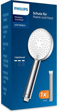 Philips zuhanyfej szűrővel, klórium eltávolítás, 3 spray mód, nyomásfokozó - Chrome 1