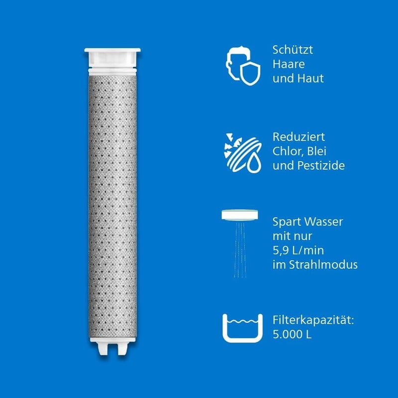 Philips zuhanyfej szűrővel, klórium eltávolítás, 3 spray mód, nyomásfokozó - Chrome