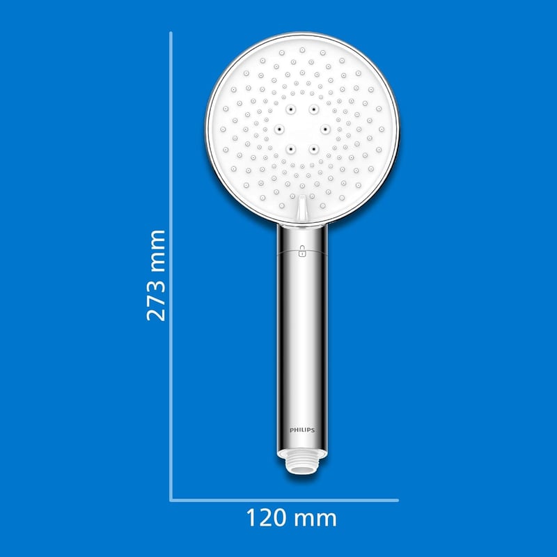 Philips zuhanyfej szűrővel, klórium eltávolítás, 3 spray mód, nyomásfokozó - Chrome