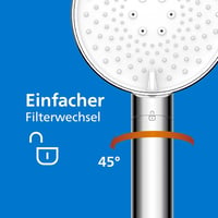 Philips zuhanyfej szűrővel, klórium eltávolítás, 3 spray mód, nyomásfokozó - Chrome 6