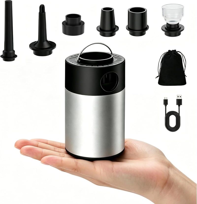 Philorn elektromos légpumpa levegőmatrachoz, 5200 mAh akkumulátor, 6 fúvóka, 5-6 kPa