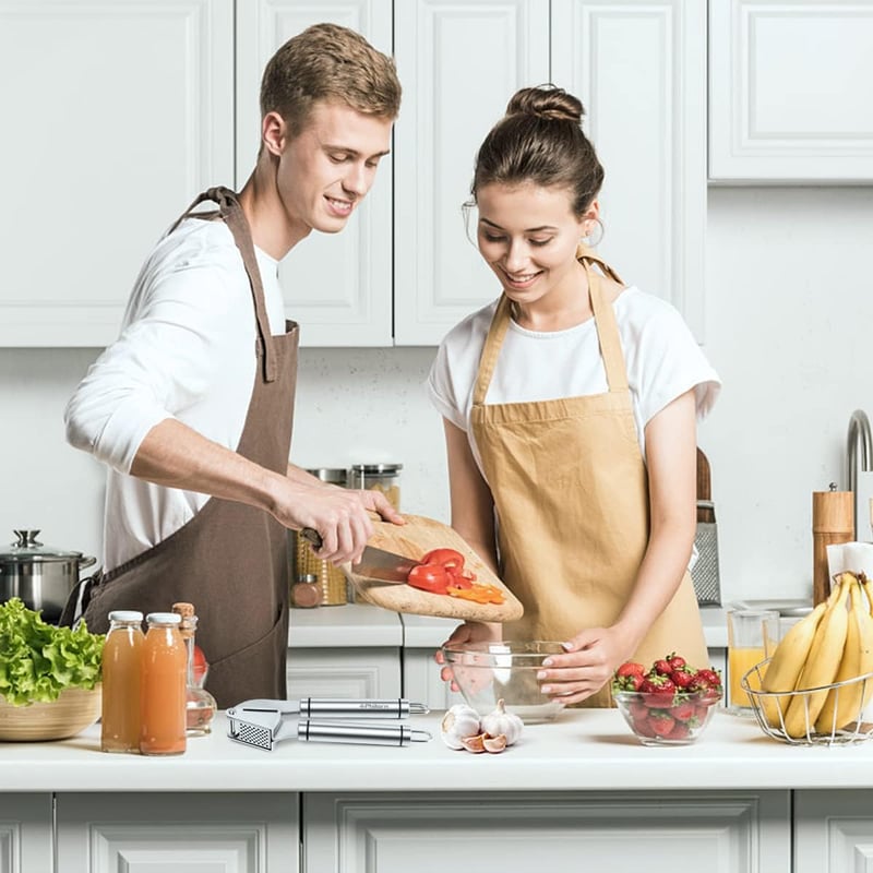 Philorn rozsdamentes fokhagyma préselt rozsdamentes acélból, ginger préselt kiegészítőkkel és tisztító kefékkel