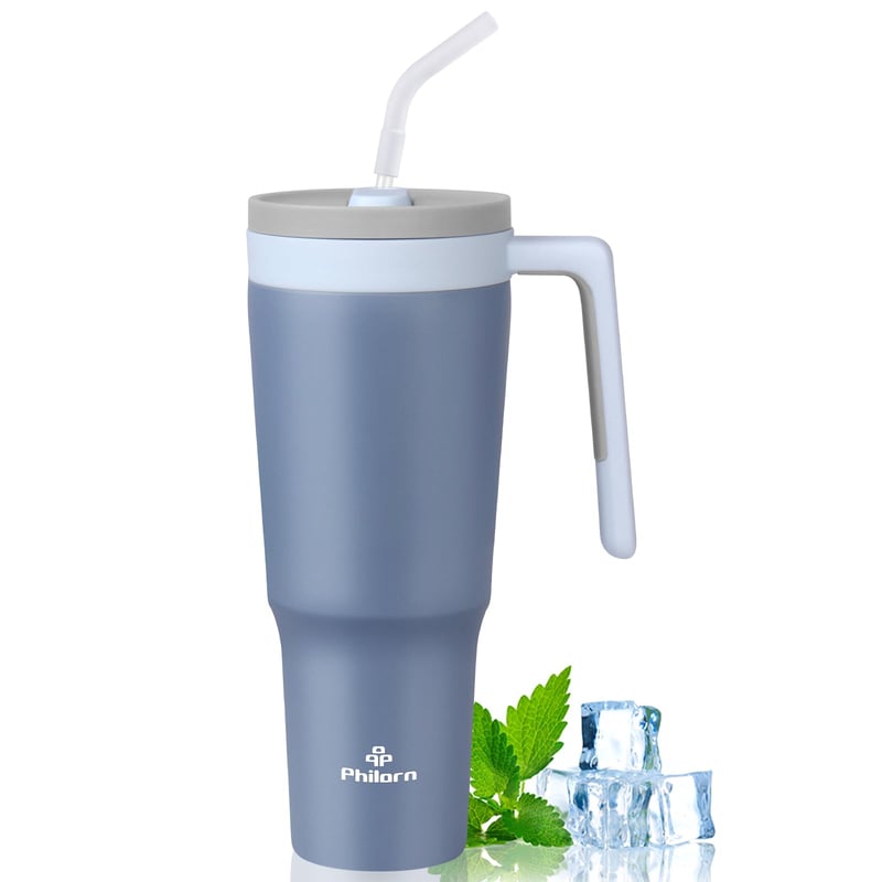 Termoska Philorn 1,2 l so slamkou, nerezový termohrnček s viečkom