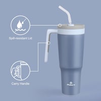 Philorn Termikus Ivópalack 1,2L Szívószállal, Rozsdamentes Acél Termoszos Pohár Fedéllel 2