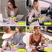 Philorn Termosz Bögre Füllel 800ml Rozé - Rozsdamentes Acél Vákuumos Ivópohár Fedéllel és Szívószállal Meleg Hideg Italokhoz 6
