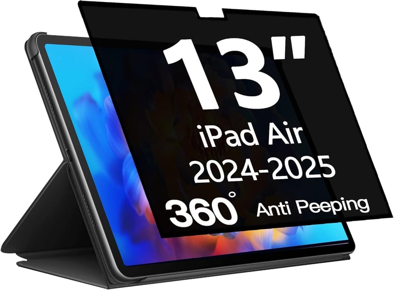 Phimoos 360° Adatvédelmi Képernyővédő Fólia iPad Air 13" M2/M3 Modellekhez - Teljes Fedés, HD Minőség, Karcálló, Buborékmentes, Könnyű Felhe