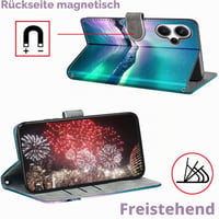 Kožené puzdro na telefón PHINIENLAND pre Samsung Galaxy A14 4G/5G – farba Aurora, s magnetickým zatváraním, priehradkou na karty a funkciou stojana 5